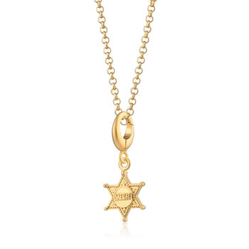 18ct Gold Sheriff's Badge Charm Necklace, 2 of 5