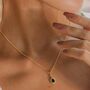 September Birthstone Sapphire Gold Plated Necklace, thumbnail 1 of 12
