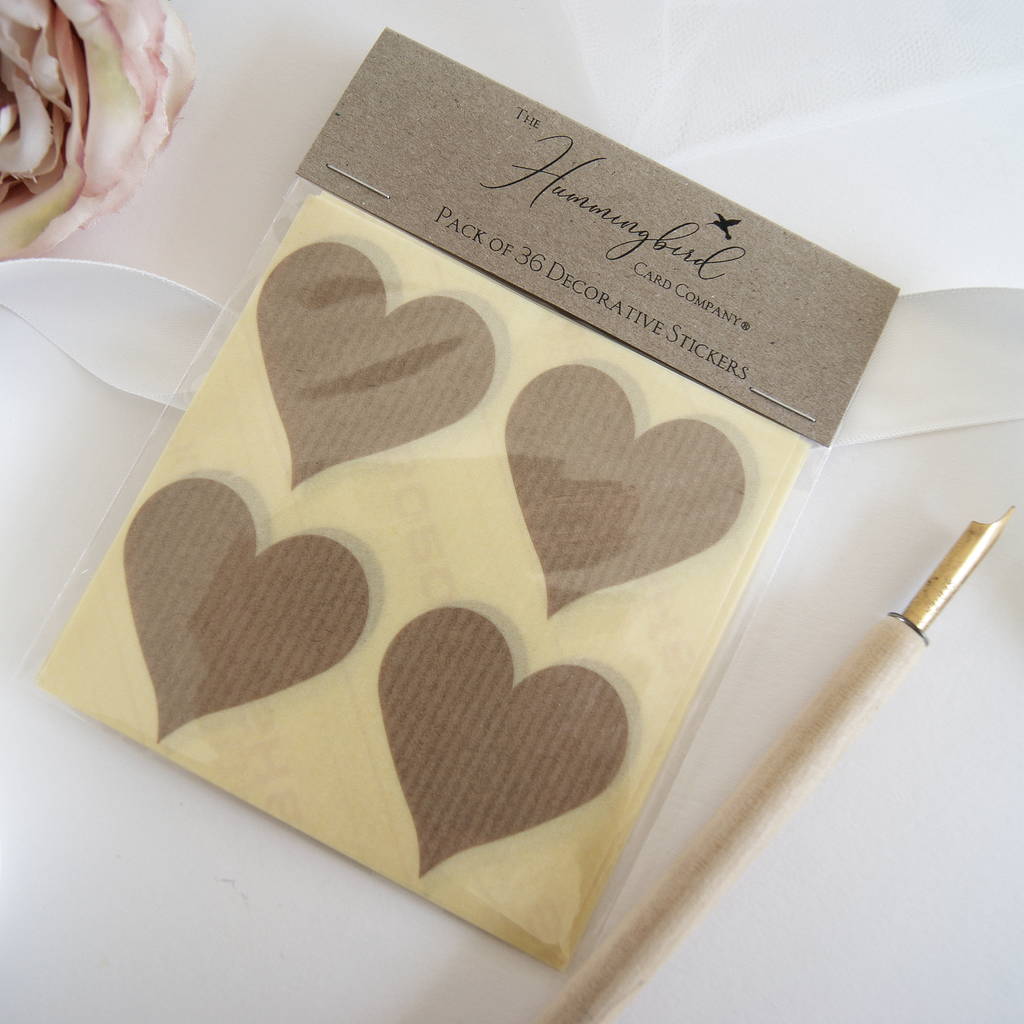 craft manilla paper decorative heart stickers by the hummingbird card company
