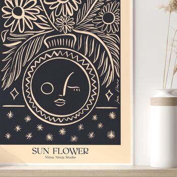 ‘Sun Flower’ Boho Floral Print, 7 of 9