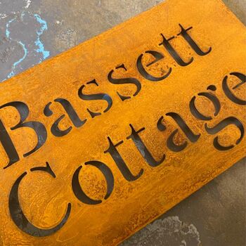 Corten Steel House Name Sign, 7 of 12