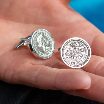 Sixpence Year Coin Cufflinks 1928 To 1967, 5 of 12
