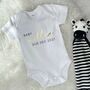 Baby Due.. Personalised Baby Announcement Babygrow, thumbnail 1 of 2