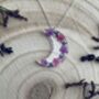 Crescent Moon Filled Flower Necklace, thumbnail 3 of 5