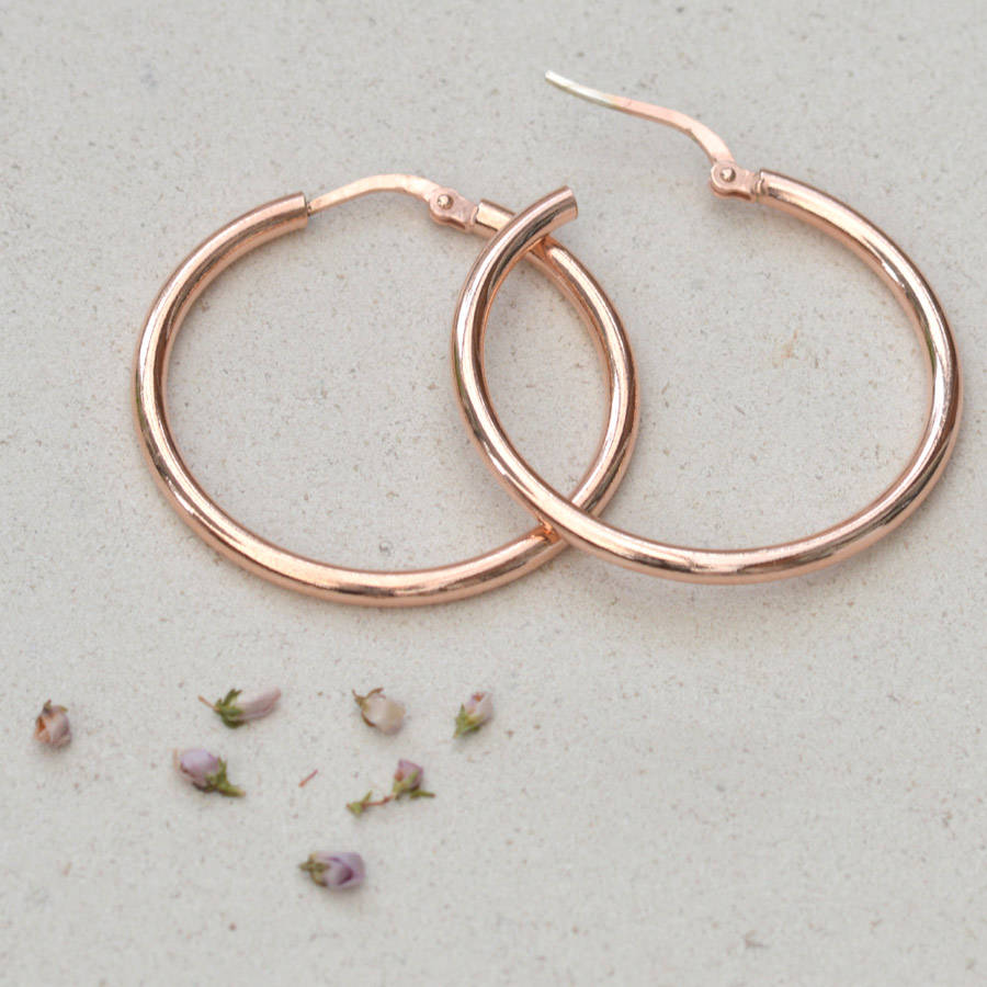 Rose Gold Hoops By TigerLily Jewellery | notonthehighstreet.com