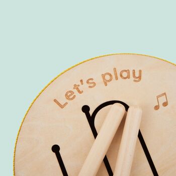 Personalised Wooden Drum Toy 12m+, 3 of 4