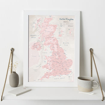 Map Of UK Art Print, 8 of 12