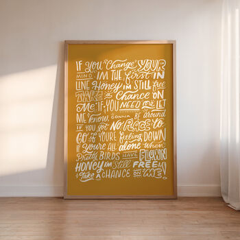 Take A Chance On Me, Abba Lyrics Print, Disco Print, 2 of 12