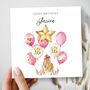 18th Birthday Girl Card, Pink Balloons Card For Daughter, Granddaughter, thumbnail 1 of 3