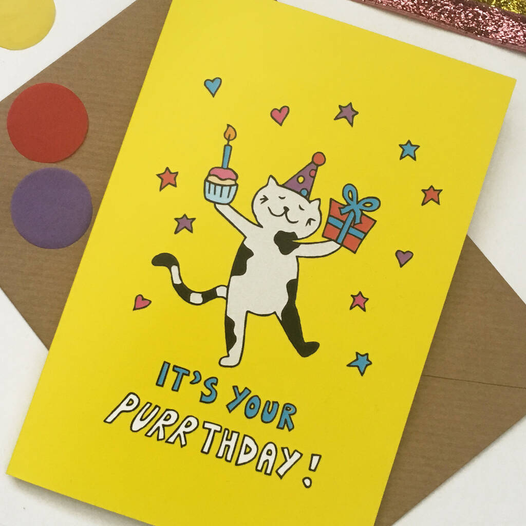 Cute Cat Birthday Card By Ladykerry Illustrated Gifts ...