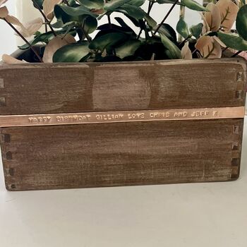 Personalised Wood And Copper Pot Planter, 7 of 7