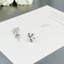 Sterling Silver Flower Petal Stud Earrings, thumbnail 2 of 6