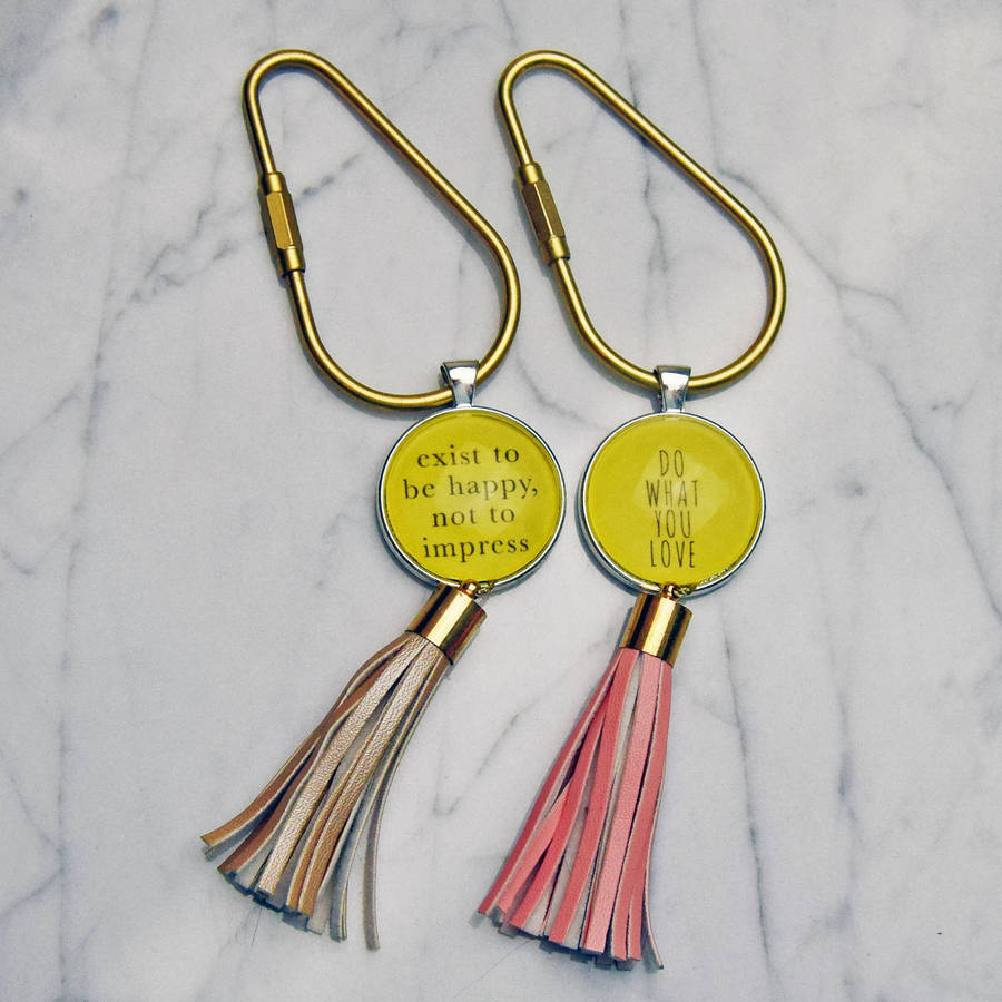 quotes to live by charm/ keyring by mw studio | notonthehighstreet.com