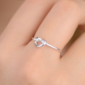 Sterling Silver Love Knot Ring, 3 of 9