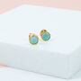 Savanne Gold Plated And Amazonite Stud Earrings, thumbnail 1 of 4
