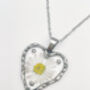 Heart Necklace With Daisy Flowers And Silver Beads, thumbnail 3 of 10