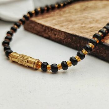 Black Beads Elegant Indian Nazaria Bracelet, 5 of 6