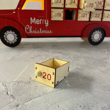 Wooden Truck Advent Calendar With LED Lights, 9 of 10