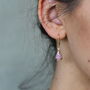 Pink Opal Earrings Teardrop, thumbnail 2 of 7