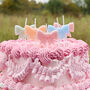 Pastel Bow Cake Candles X Five, thumbnail 1 of 2