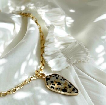 Dalmatian Jasper Arrow Statement Necklace, 3 of 4