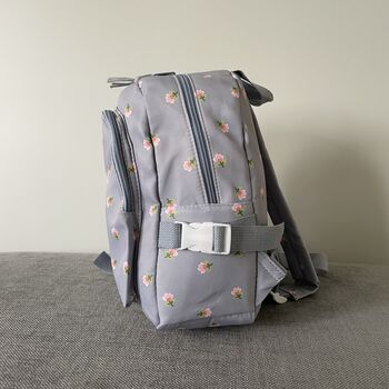 Personalised Embroidered Ditsy Floral Girls Rounded Backpack, 6 of 9