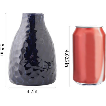 Set Of Three Glazed Black Ceramic Flower Vase, 4 of 4