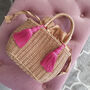 Boho Wicker Tassel Tote Summer Bag, thumbnail 6 of 12