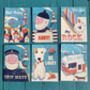 Set Of Six Retro Nautical Postcards, thumbnail 1 of 7