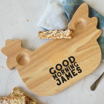 Personalised Chicken Egg Board, Good Morning, 3 of 4