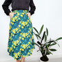 Annie Linen Blend Midi Skirt In Lemon Print, thumbnail 4 of 6