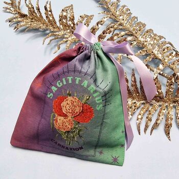 Sagittarius Birth Flower Gift Pouch, 2 of 7