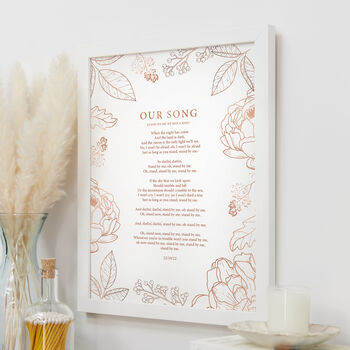 Personalised Grey And White Floral Poem Print, 6 of 9