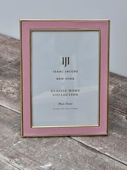 Isaac Jacobs Pale Pink And Gold Tone Border Photo Frame, 2 of 3