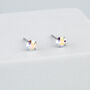 Sterling Silver Iridescent Crystal Stud Earrings, thumbnail 2 of 4