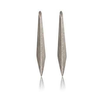 Silver Slim Shard Earrings, 3 of 4