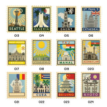 Personalised Travel Destination Papercut Stamp Print, 3 of 9