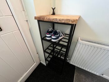 Handcrafted Shoe Rack With Spalted Beech Shelf, 9 of 10