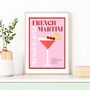 French Martini Cocktail Poster, thumbnail 1 of 6