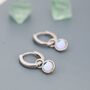 Dangle Moonstone Huggie Hoop In Sterling Silver, thumbnail 4 of 12