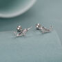 Sterling Silver Narwhal 18 G Screw Back Earrings, thumbnail 1 of 11