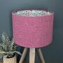 Hilda Clover Pink Tweed Floral Lined Drum Lampshades, thumbnail 5 of 11