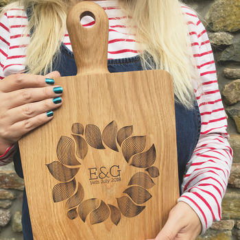 Gift For Couples Oak Chopping Board And Serving Platter, 6 of 8