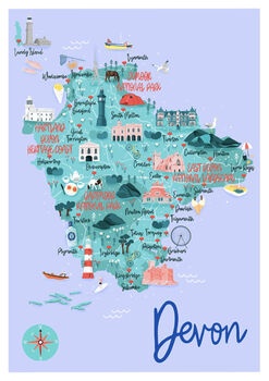 Devon Map Art Print, 4 of 4