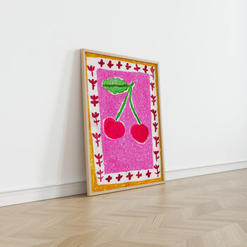 Mon Chéri Food Art Print Cherries Kitchen Fruit Poster, 6 of 11