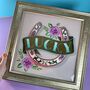 Lucky Horseshoe Reverse Glass Gold Leaf Wall Art Sign, thumbnail 1 of 10