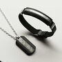 Meteorite And Carbon Fibre Dog Tag Necklace, thumbnail 4 of 6