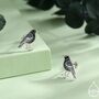 Starling Bird Stud Earrings In Sterling Silver, thumbnail 1 of 12