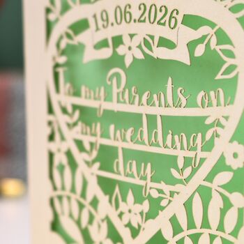 Personalised 'To My Parents On My Wedding Day' Card, 9 of 9