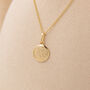 Tiny Personalised Gold Plated Sterling Silver St Christopher Pendant Necklace, thumbnail 2 of 7